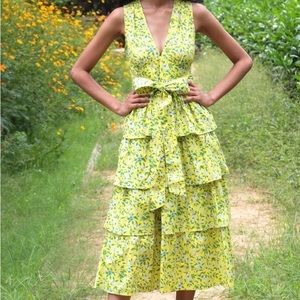 Banjanan Eliza Ruffled Midi Dress, Size M